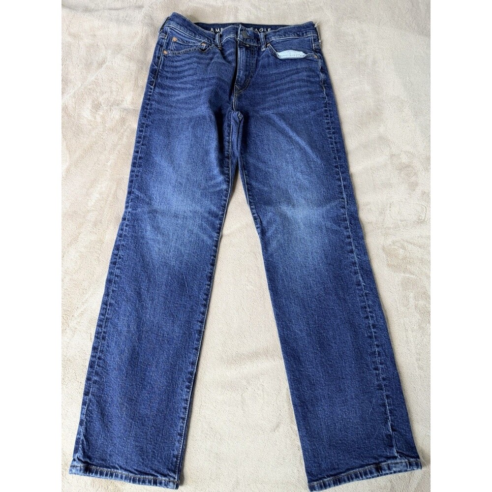 American Eagle Men’s Blue Jeans Relaxed Straight Fit  30x32